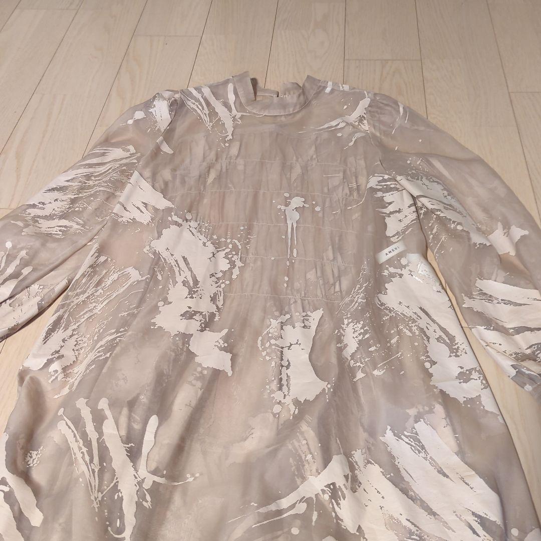 AMERI　RUBBER PAINT ART SHEER DRESS