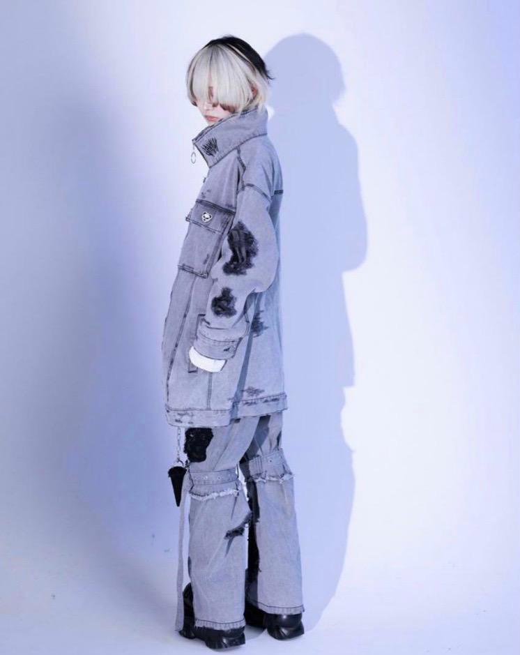 Gamchu ガムチュ 半壊卍壊デニム ジャケット Gamchu【ガムチュ】半壊卍壊デニムsetupジャケット gray - メルカリ