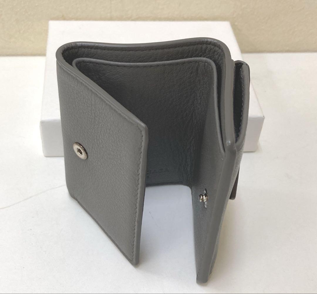 【美品】バレンシアガ BALENCIAGA ペーパーミニウォレット グレー
