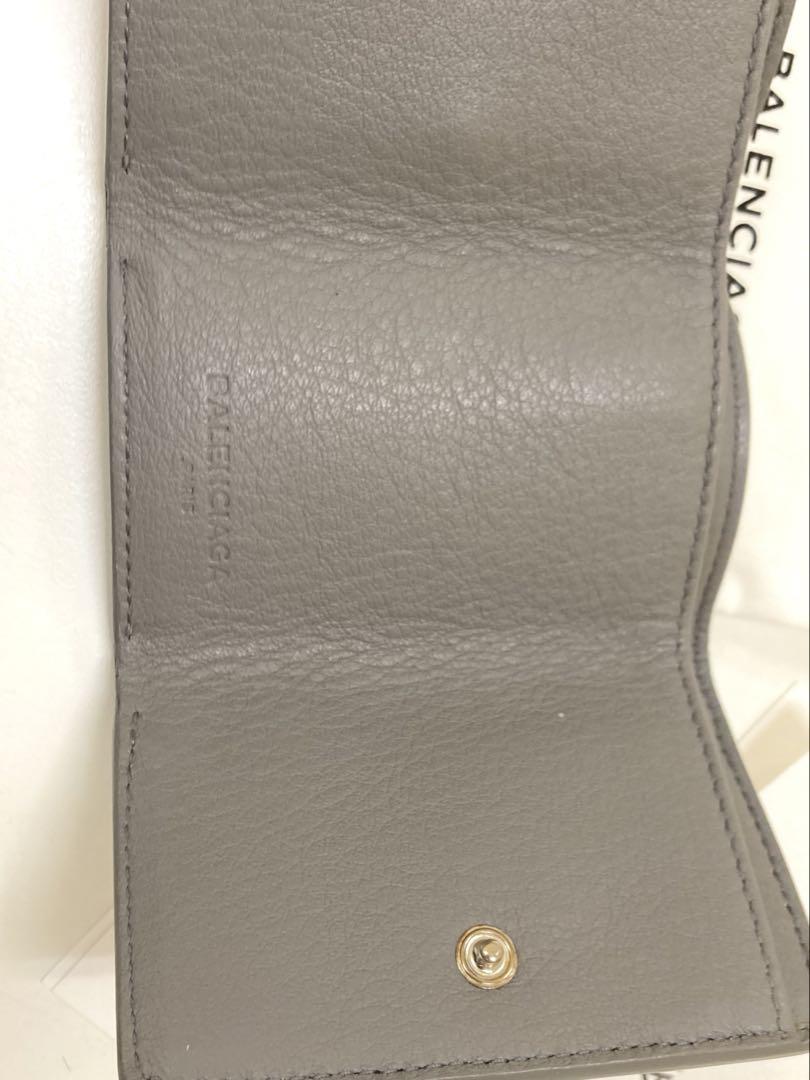 【美品】バレンシアガ BALENCIAGA ペーパーミニウォレット グレー