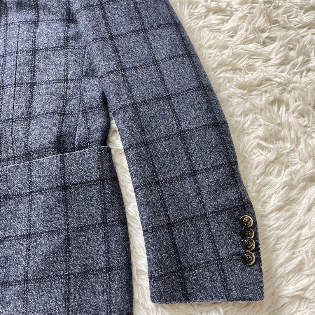 LARDINI ラルディーニ テーラードジャケット チェック ウール 44 LARDINI ラルディーニ テーラードジャケット チェック ウール 44