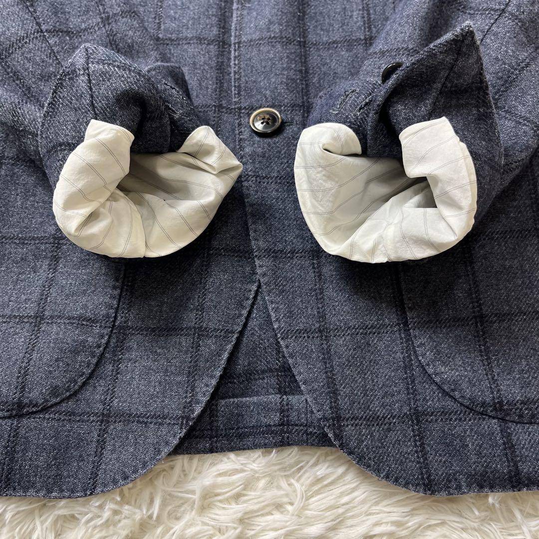 年末のプロモーション LARDINI ラルディーニ テーラードジャケット チェック ウール 44 ジャケット・アウター