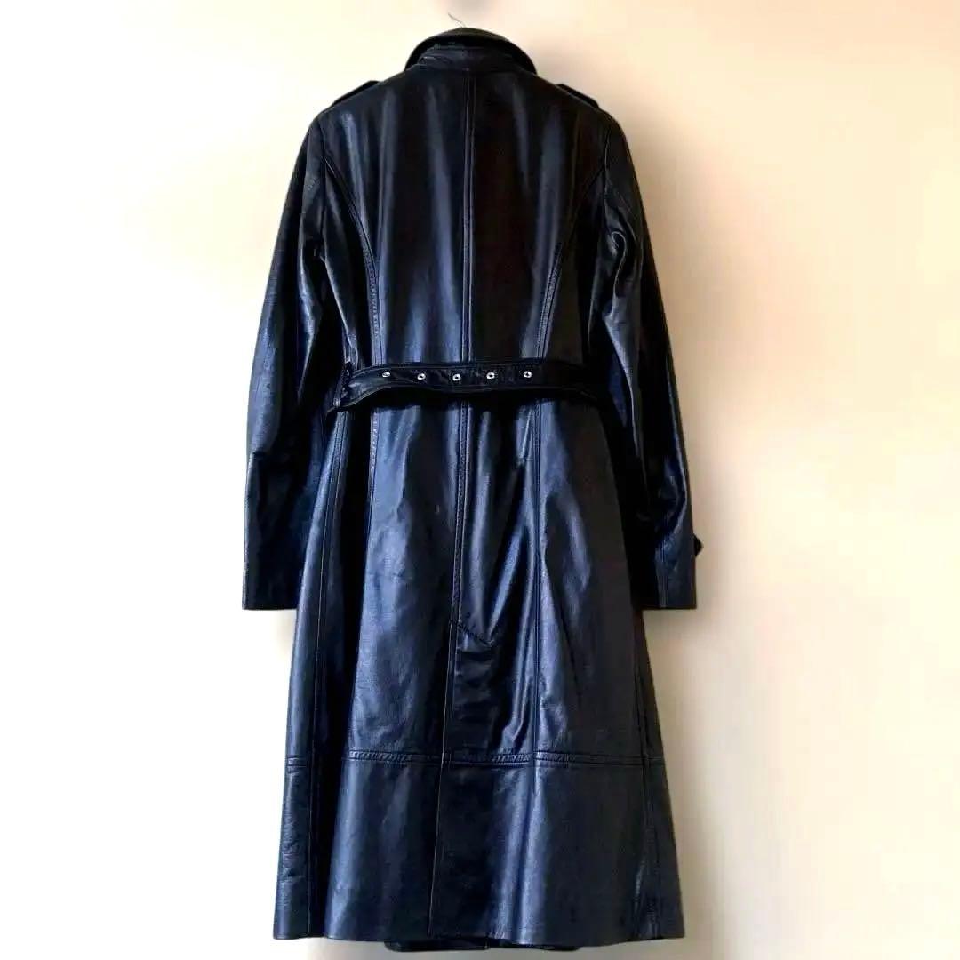 ホメオスタイル レディース レザー ブラックロングコート 高級羊革 ホメオスタイル レディース レザー ブラックロングコート 高級羊革