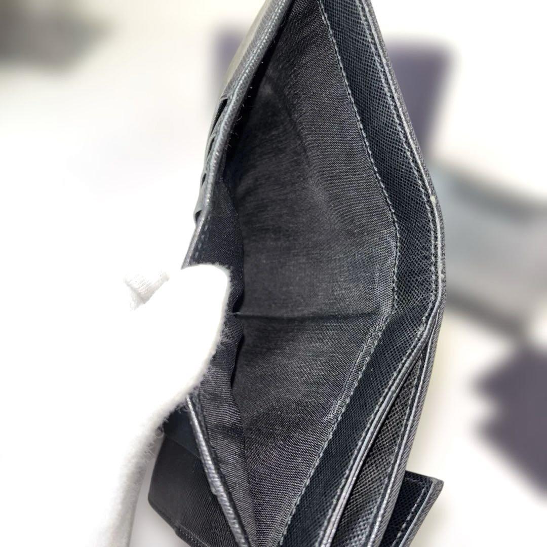 ✨PRADA プラダ　二つ折り財布　ナイロン×レザー　三角ロゴ　付属品あり