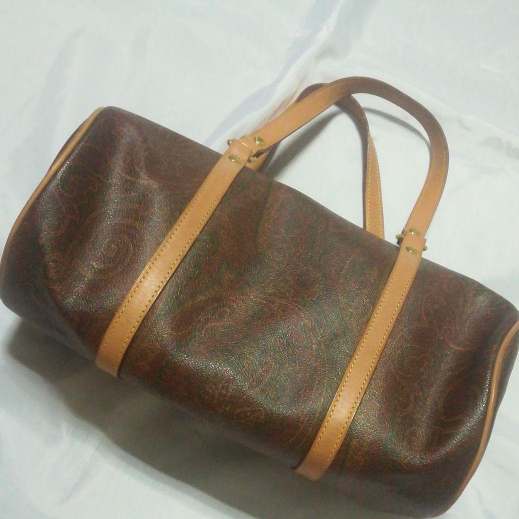 11A 美品 エトロ ETRO ハンドバッグ ミニボストン ペイズリー柄 筒型