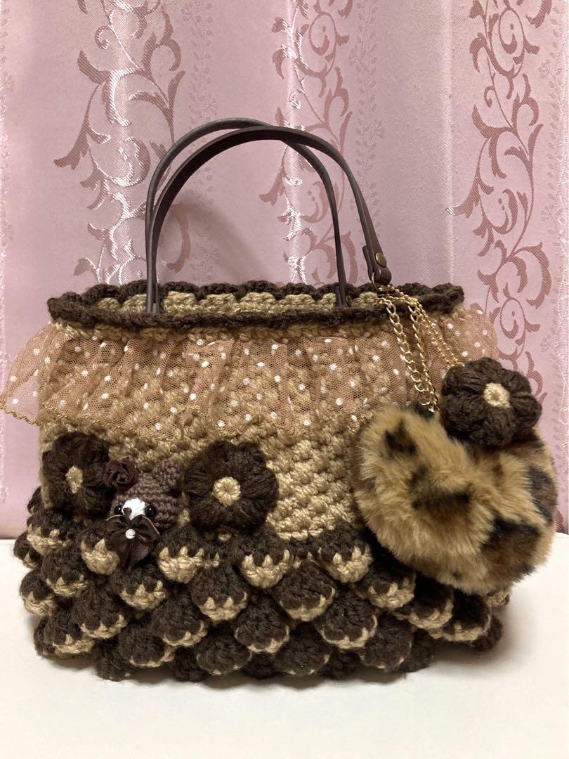 ♥️手編み♥️ハンドメイド♥️いちごバッグ♥️くまさんバッグ♥️姫ちゃん様ご予約品♥️
