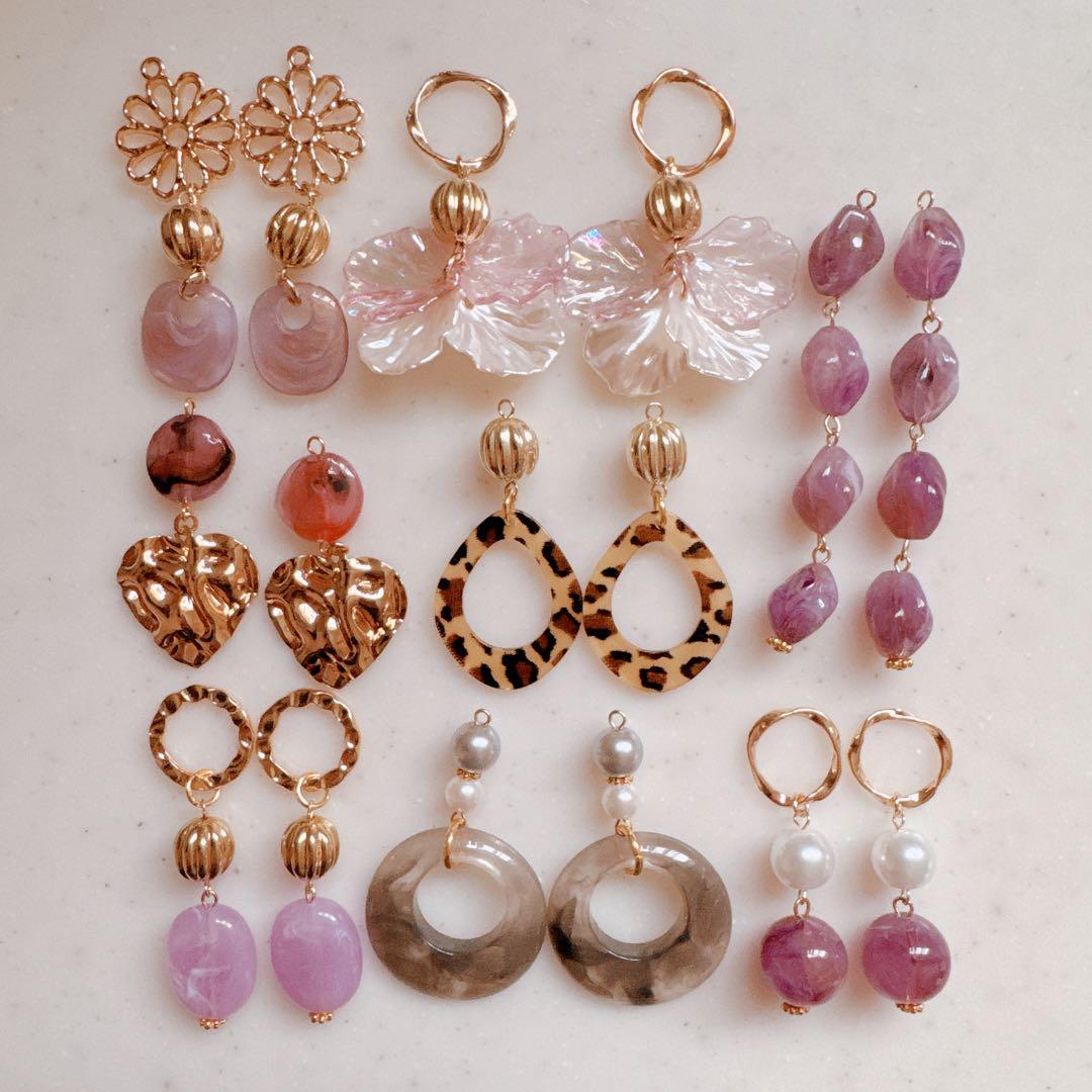 ハンドメイドピアス♡イヤリングセット - メルカリ