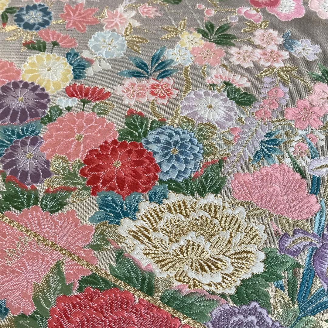 ［6467］袋帯 美品 花車枝木鳳凰 唐織 金糸 六通 正絹 着物 フォーマル