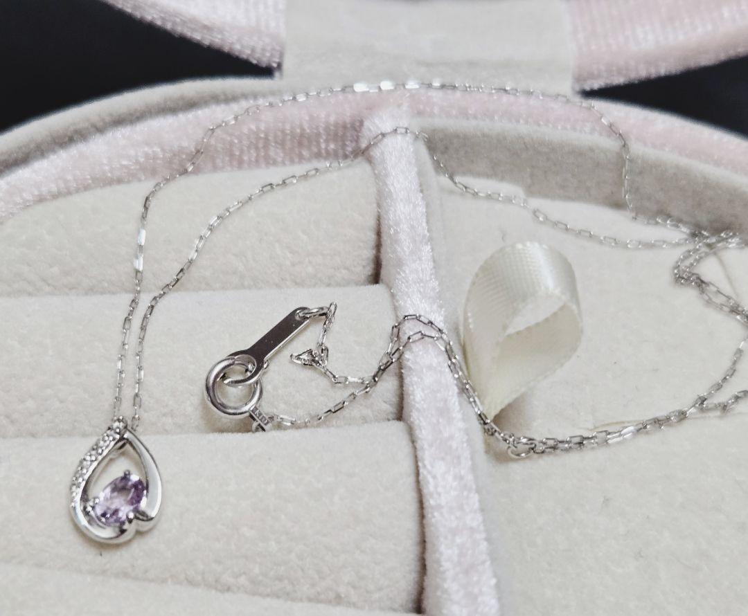 箱なし価格！4℃　桜 ネックレス　K10WG