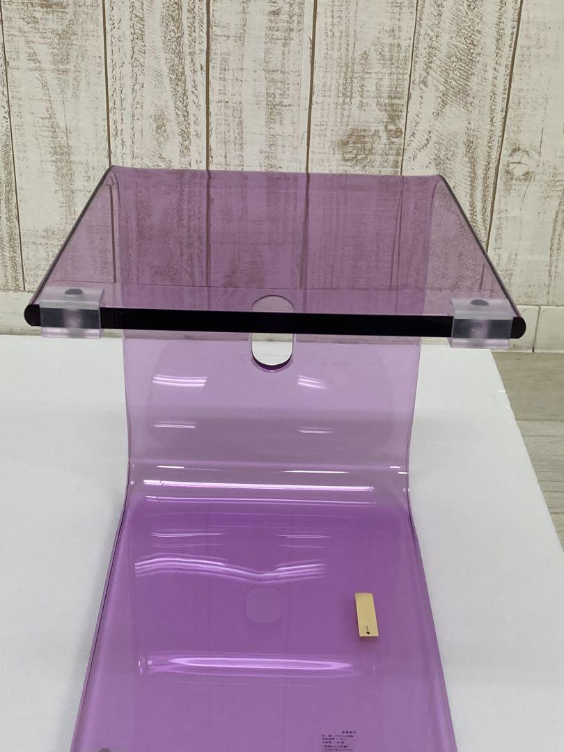 バスチェア　風呂椅子　風呂イス　アクリル　高さ35cm クリアラベンダーKuai