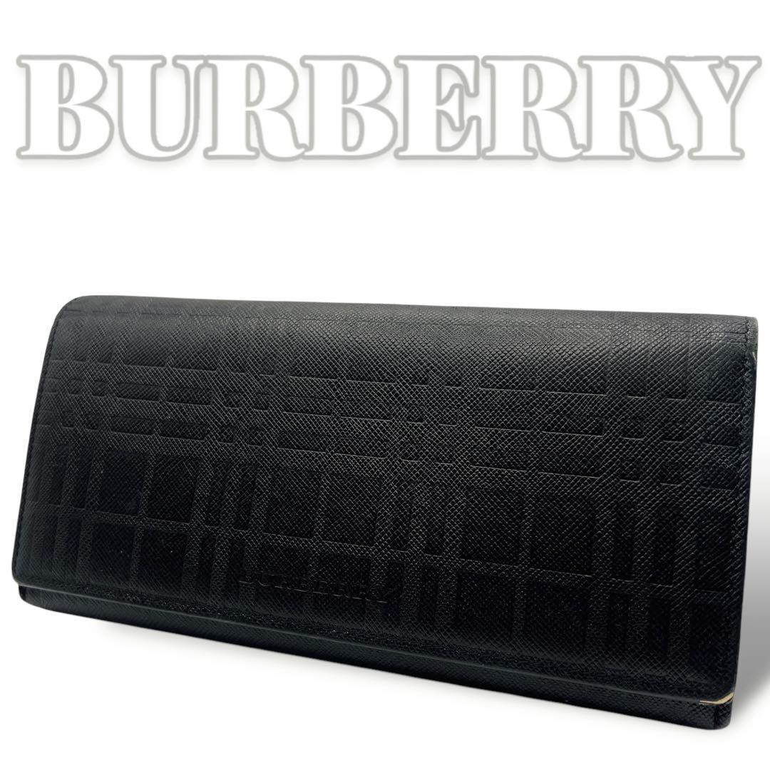 ［Burberry］バーバリー　レザー　ノバチェック　長財布　ブラック バーバリー 長財布 ブラック ノバチェック - メルカリ