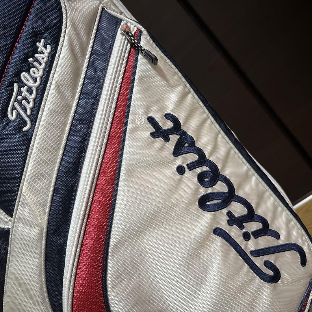 Titleist ゴルフ キャディバッグ ホワイト ネイビー レッド