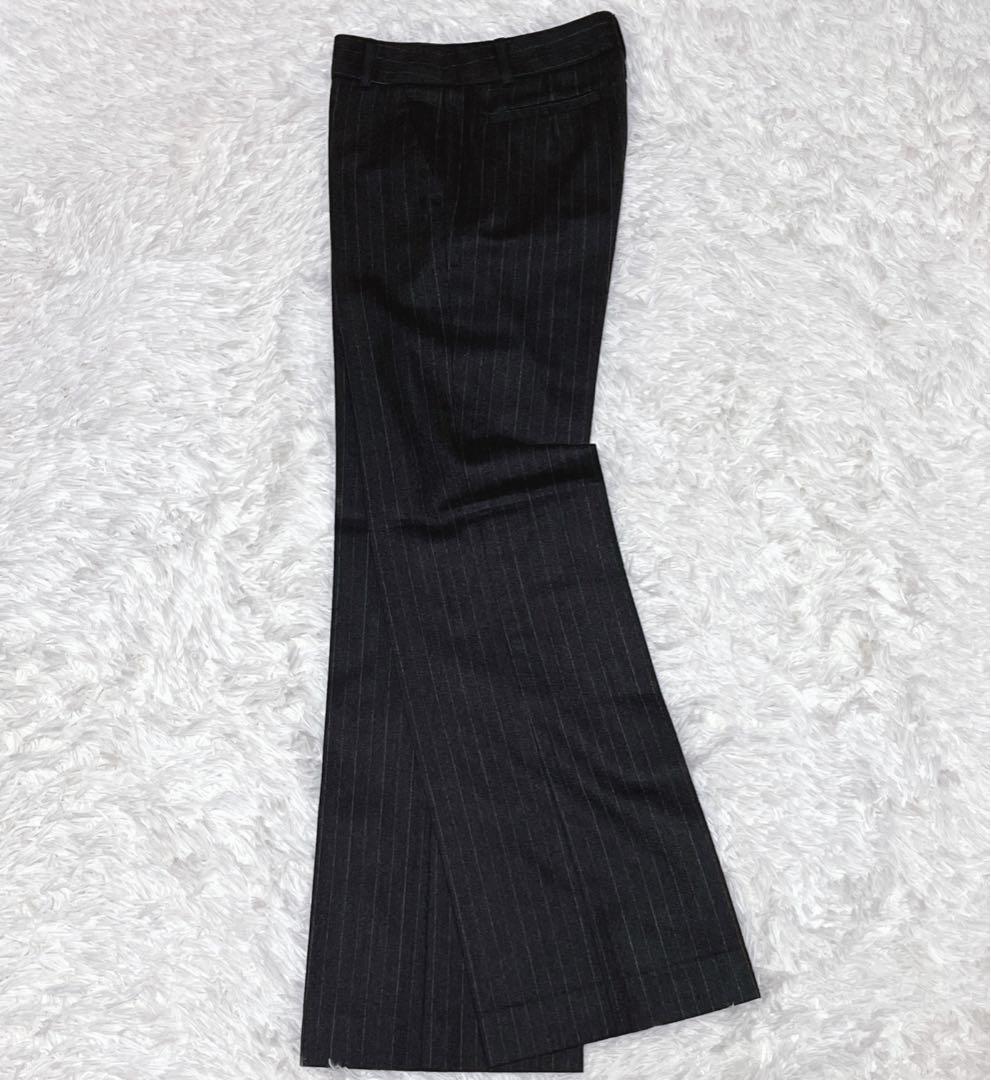 ICB ジャケット　パンツ　スーツセットアップ　ストライプ　M　チャコールグレー