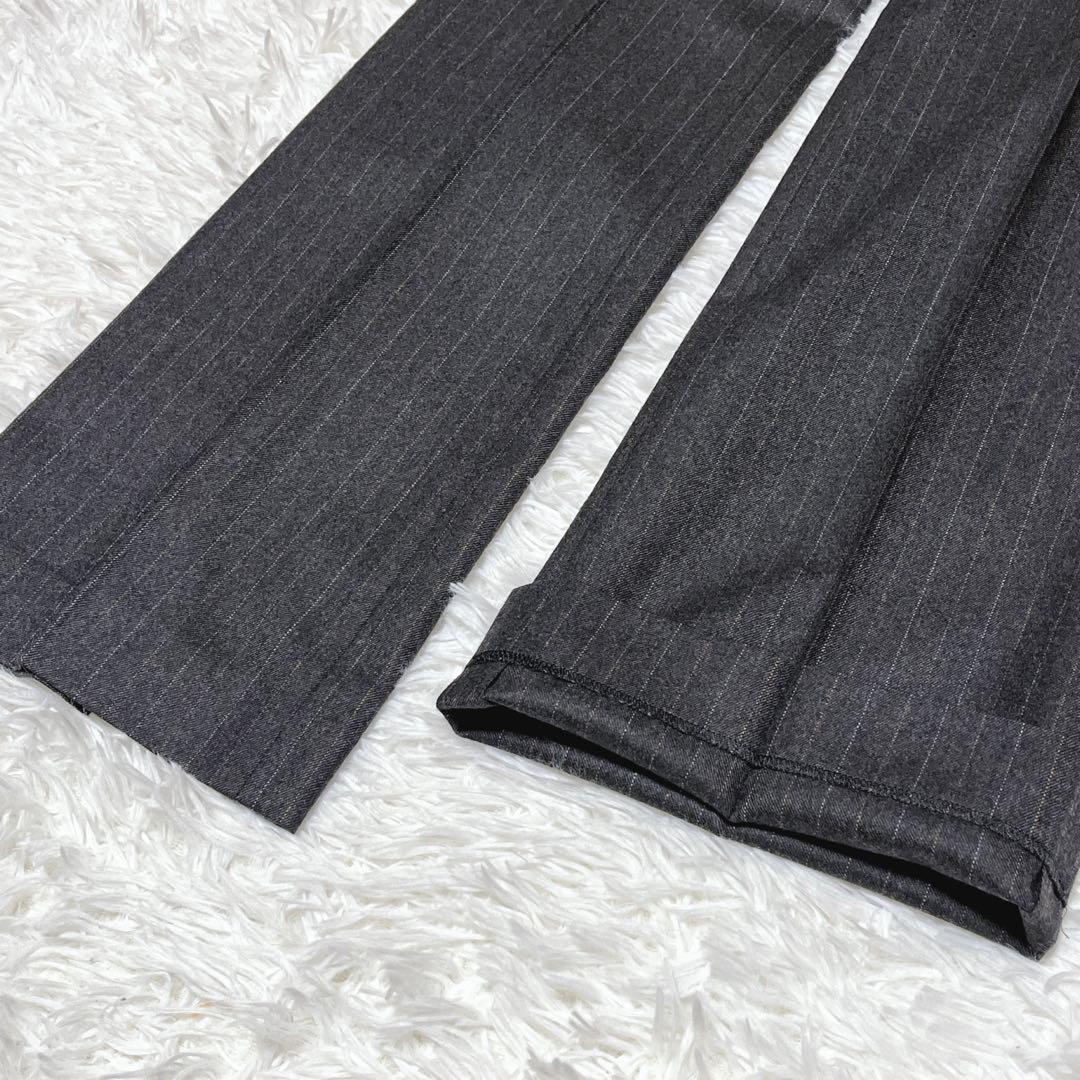 ICB ジャケット　パンツ　スーツセットアップ　ストライプ　M　チャコールグレー