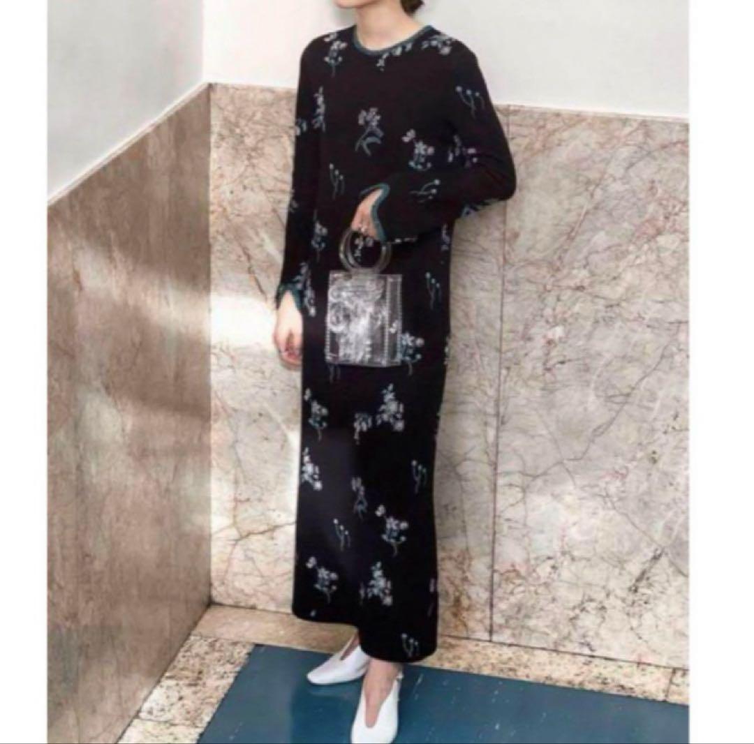 【激安通販 オンラインショップ】日用品 マメmame Dress Knitted Jacquard Floral ワンピース