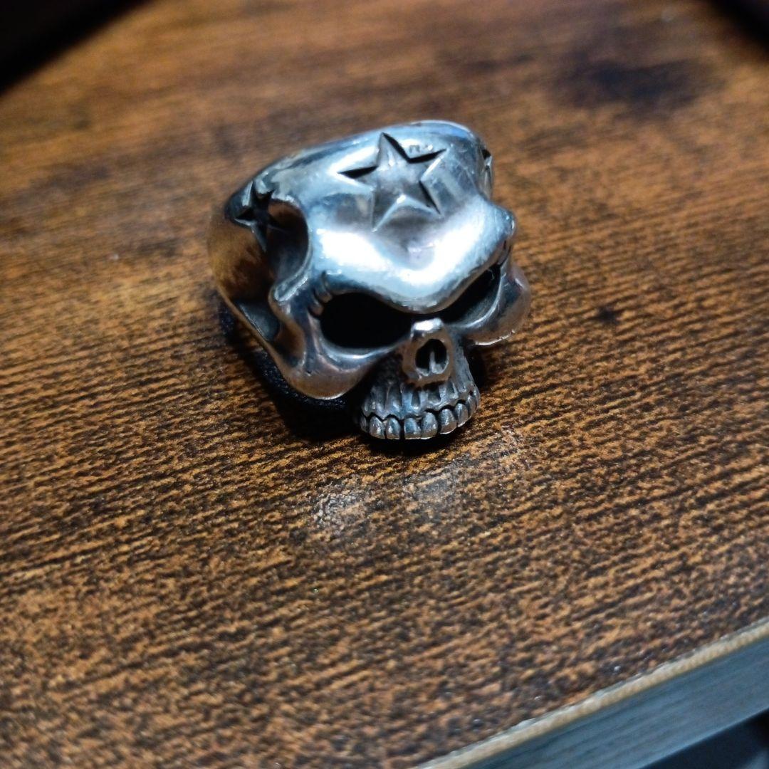 郵送買取 新品5台以上送料無料キャンペーン中！！  希少廃盤アクアシルバー21or19号スカルデザイン シルバーリング アクセサリー