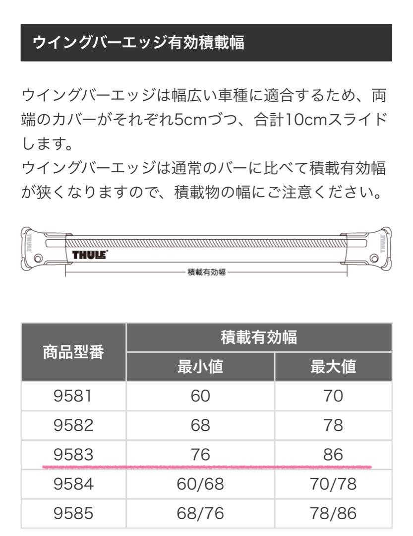 THULE ウイングバーエッジ 9583B
