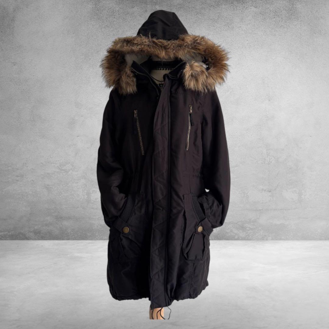 フェアリーグランジ 平成ギャル 森ガール 黒モッズコート 2way L相当