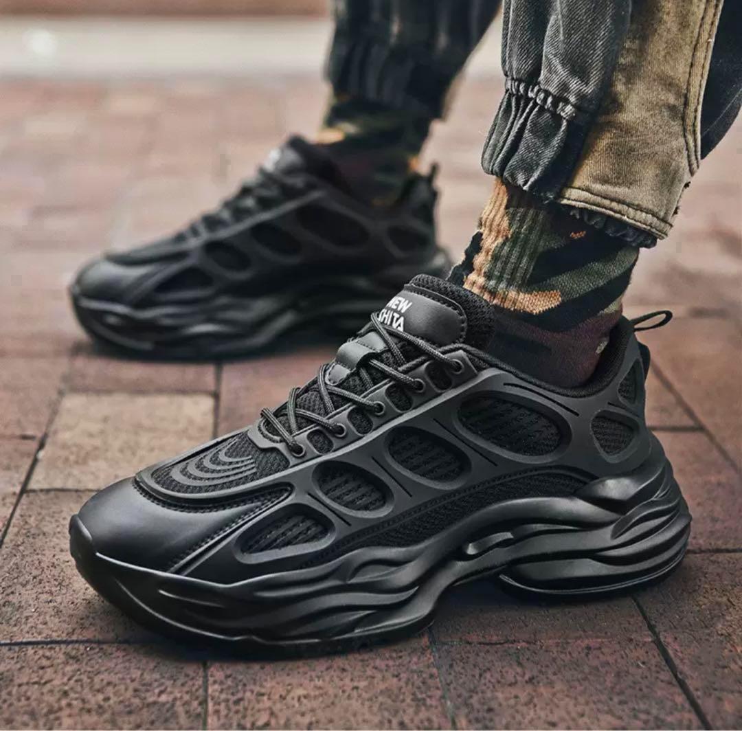 ハイテク ダッド ローカット ランニング スニーカー 25 ブラック 新品