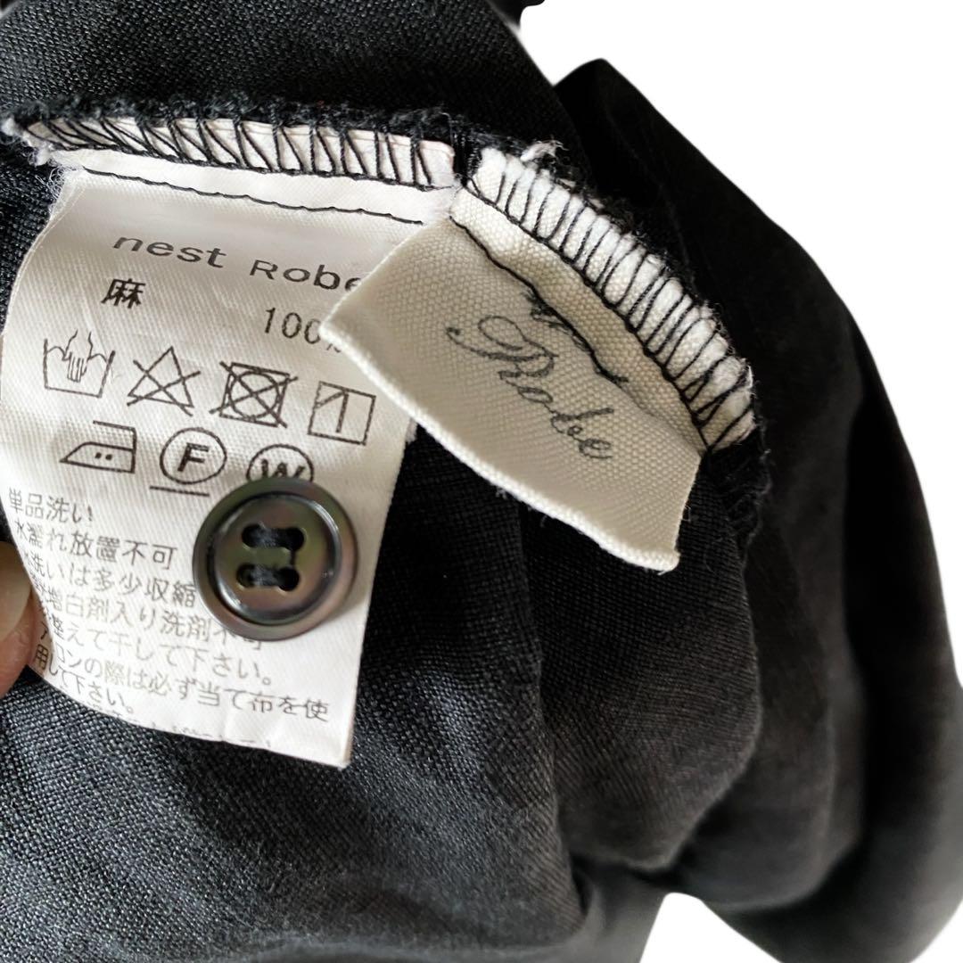 極美品】nest robe 2way リネン ロング フレア ワンピース 黒