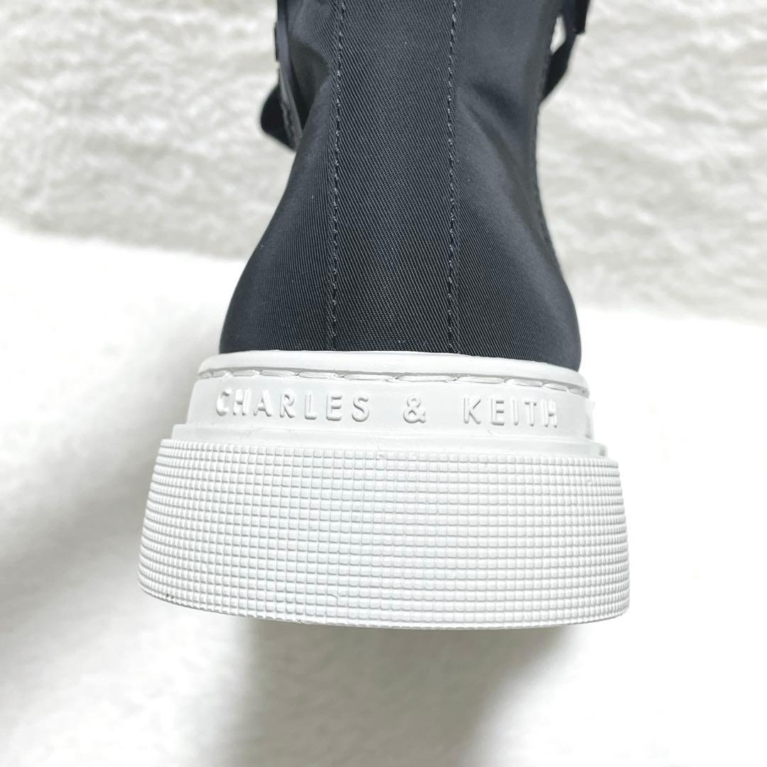 【未使用】CHARLES&KEITH ハイトッププラットフォームスニーカー