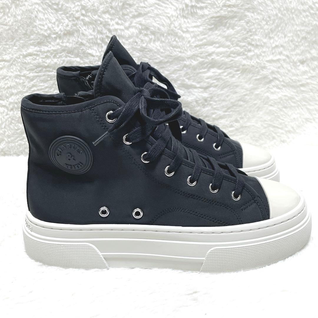 【未使用】CHARLES&KEITH ハイトッププラットフォームスニーカー