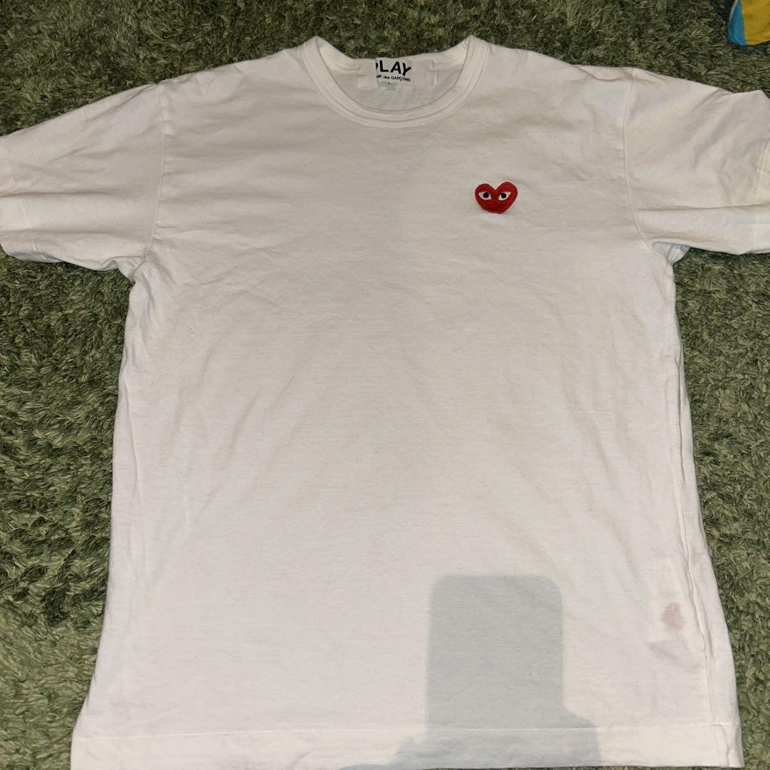 大人気！【COMME des GARCONS】ピクセルロゴ Tシャツ ホワイト PLAY COMME des GARÇONS: Unisex T-Shirt Emblem X Metalstone
