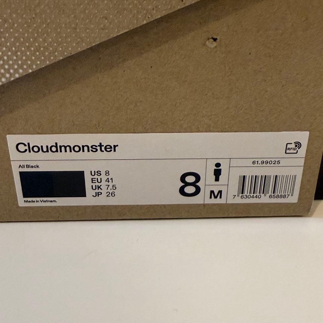 ON CLOUDMONSTER メンズ ブラック 61-99025 26cm ON CLOUDMONSTER メンズ ブラック 61-99025 26cm