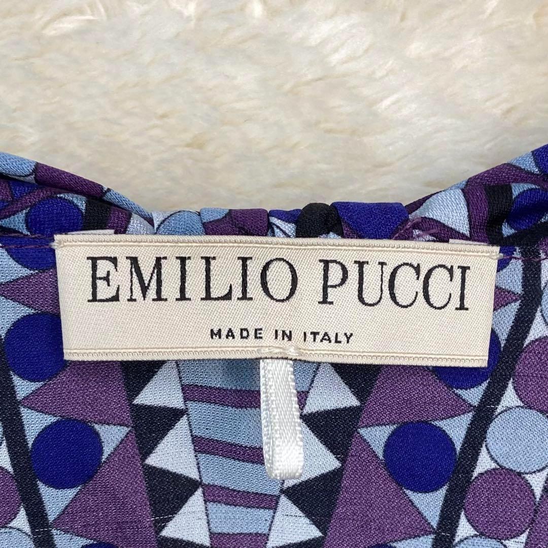 現行✨️EMILIO PUCCI シルク100% プッチ柄 幾何学 ワンピース