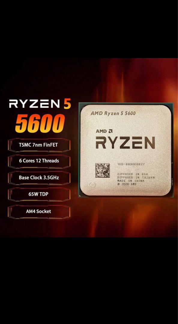 新品/未使用Amd Ryzen 5 R5 5600 3.5ghz 6コアBOX無