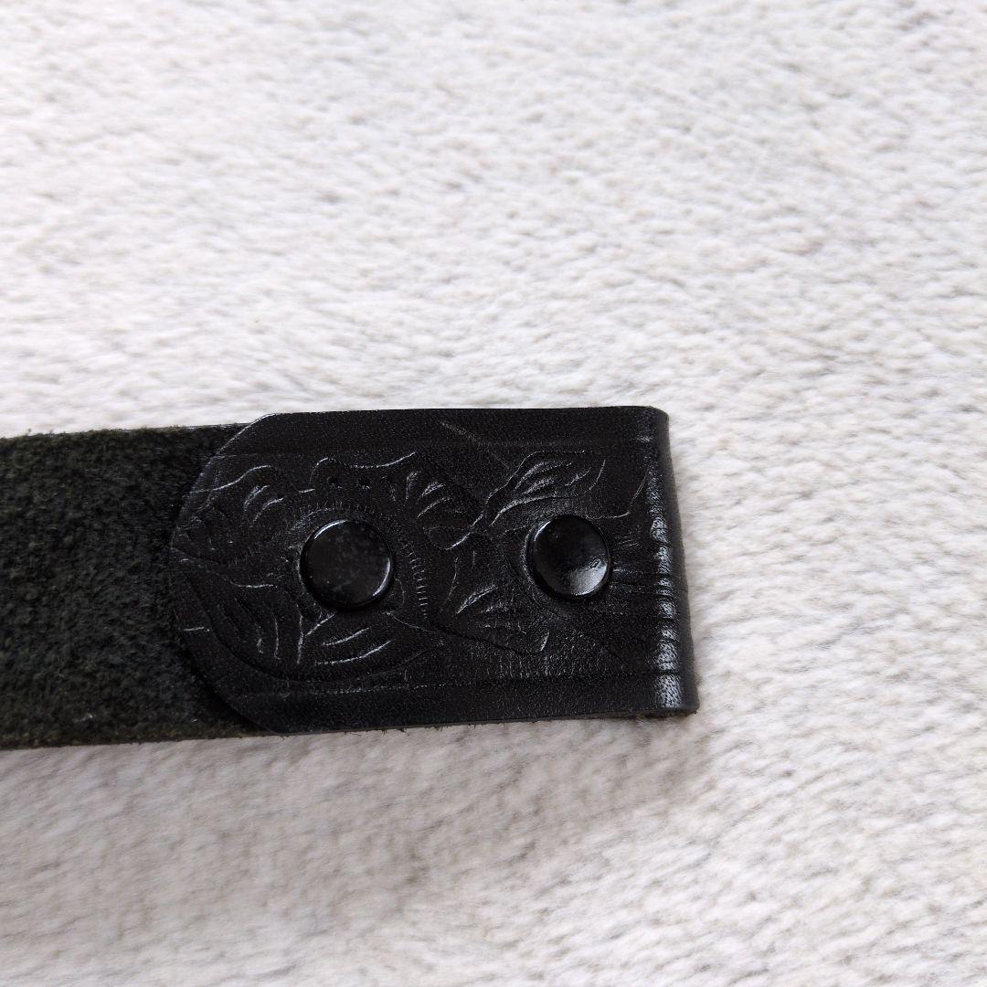 カービングレザーベルト　ビンテージ　アメリカ製