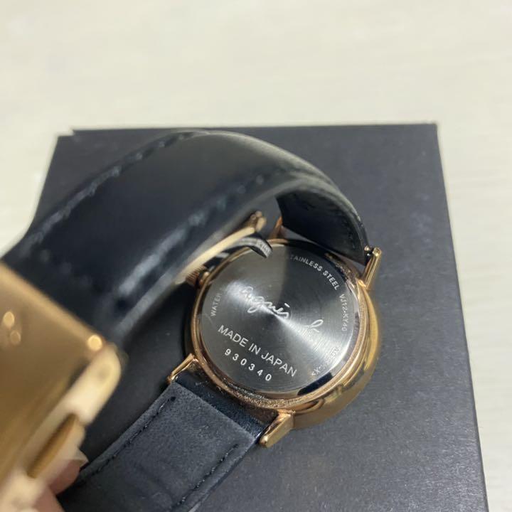 していない アニエスベー ブラック×ピンクゴールド 日本製 SiuK8-m89363471501 腕時計 しましたが