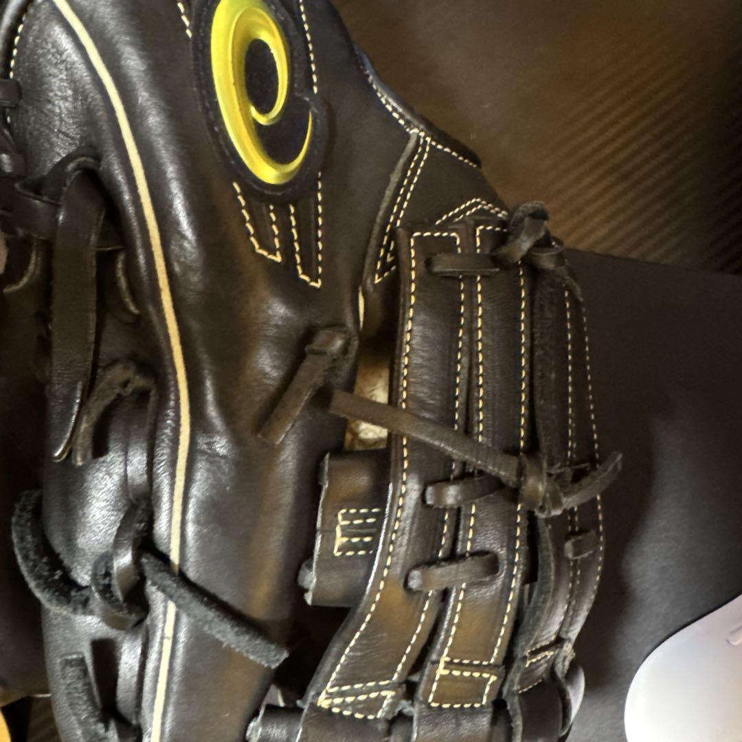 ASICS 軟式グローブ プロフェッショナルスタイル 黒/黄色 大谷