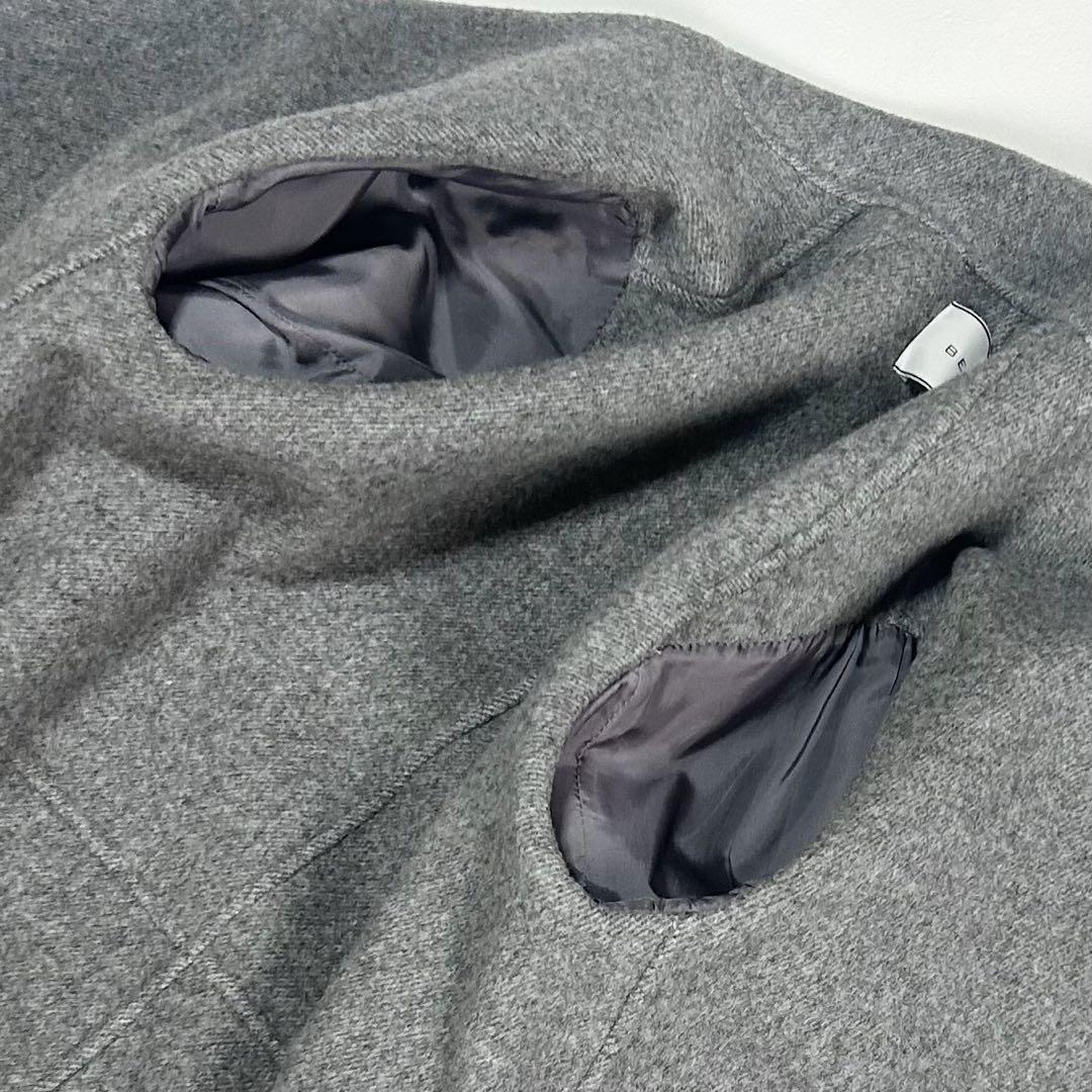 美品 完売品 ベイジ RAME カシミヤ混 ヘリンボーン リバーコート ロング