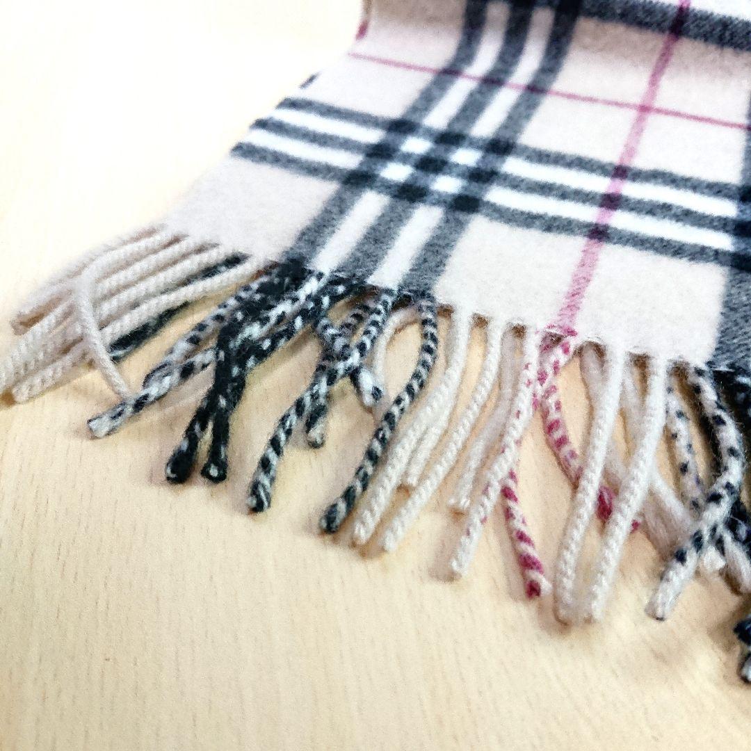 【送料無料】美品 バーバリー ノバチェック カシミヤ100% マフラー 大判