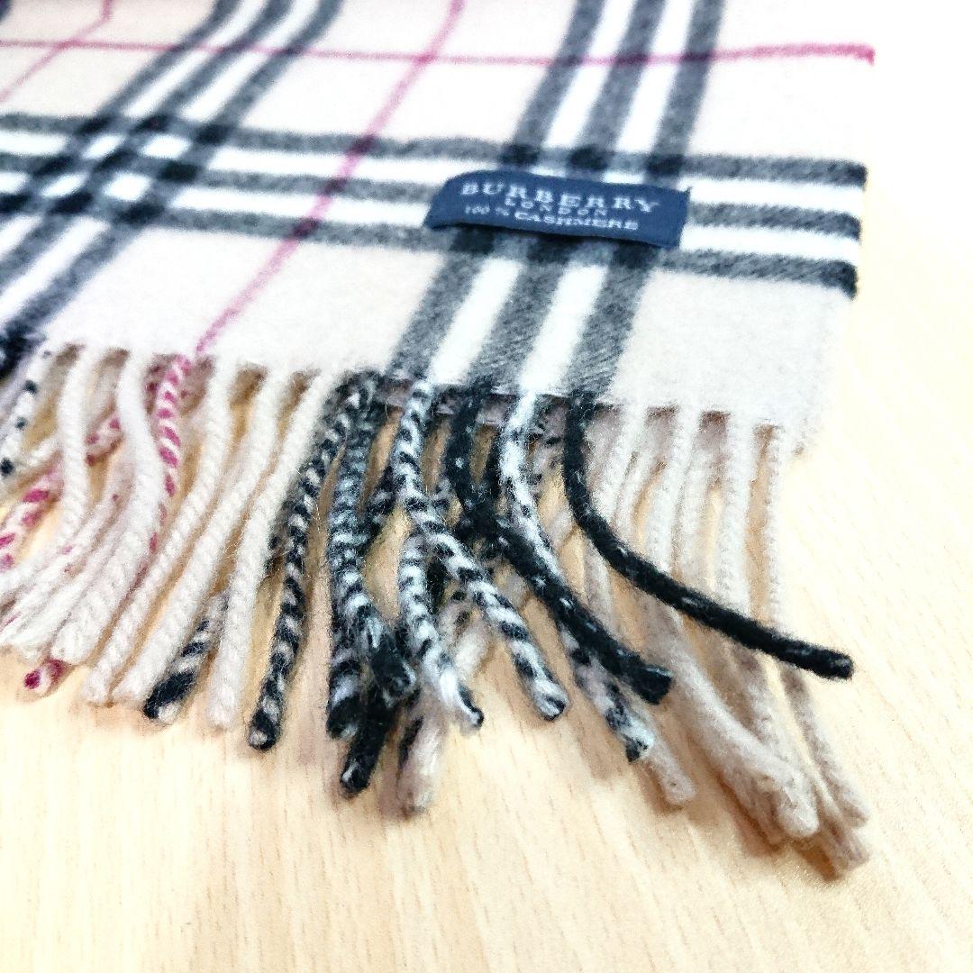 【送料無料】美品 バーバリー ノバチェック カシミヤ100% マフラー 大判