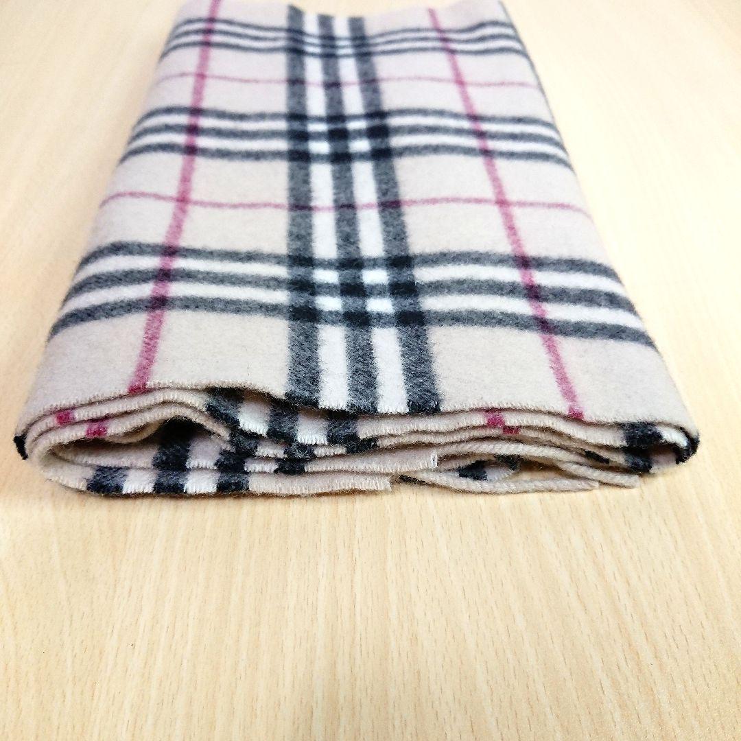 【送料無料】美品 バーバリー ノバチェック カシミヤ100% マフラー 大判