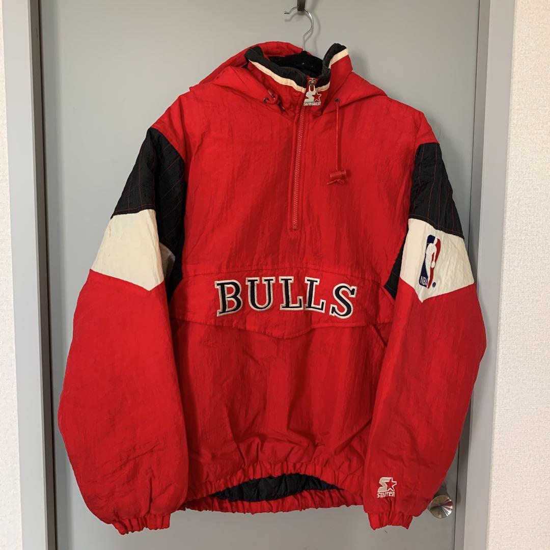 スタータープルオーバーナイロンジャケット ブルズM