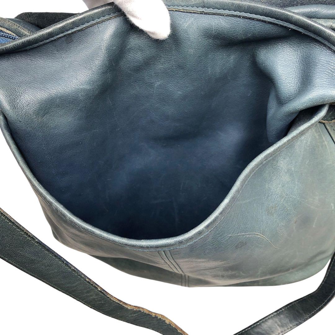 ◆良品◆COACHメッセンジャーバッグ　オールドコーチ　レザー青　ブルー希少色 ◇良品◇COACHメッセンジャーバッグ オールドコーチ レザー青