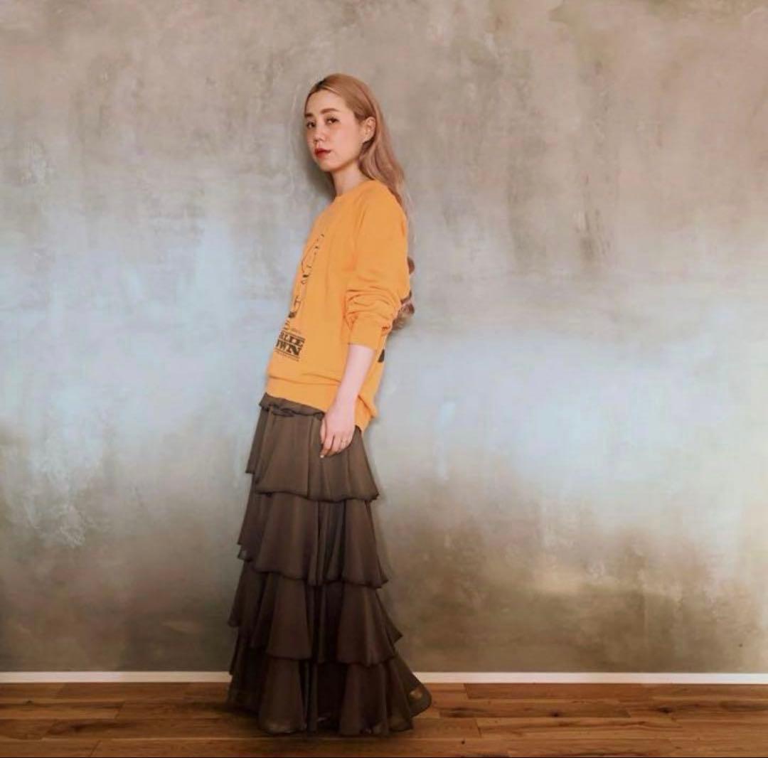 madder madder マダマダ ティアードスカートブラウンM