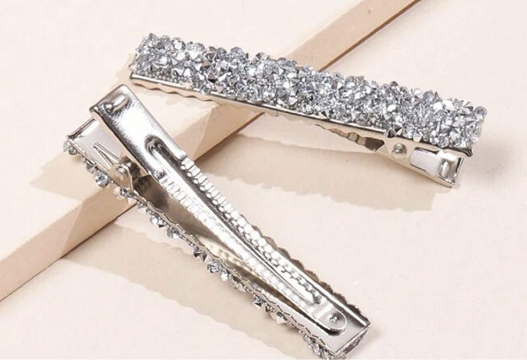 siiilon ヘアクリップ 2個セット SPINNS ヘアクリップ 「2個セット」リボンデザイン ベロアヘア