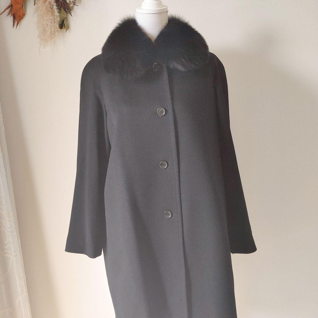 いかがです 美品✳カシミヤロングコート✳フォックスファー J7gQs-m89370536044 コートマッ