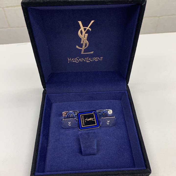 未使用に近い YSL カフリンクス カフス 925 箱 11×11mm