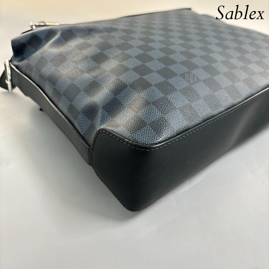 【新品同様】ルイヴィトン■ダミエ コバルト グリニッジ レザー ショルダーバッグ