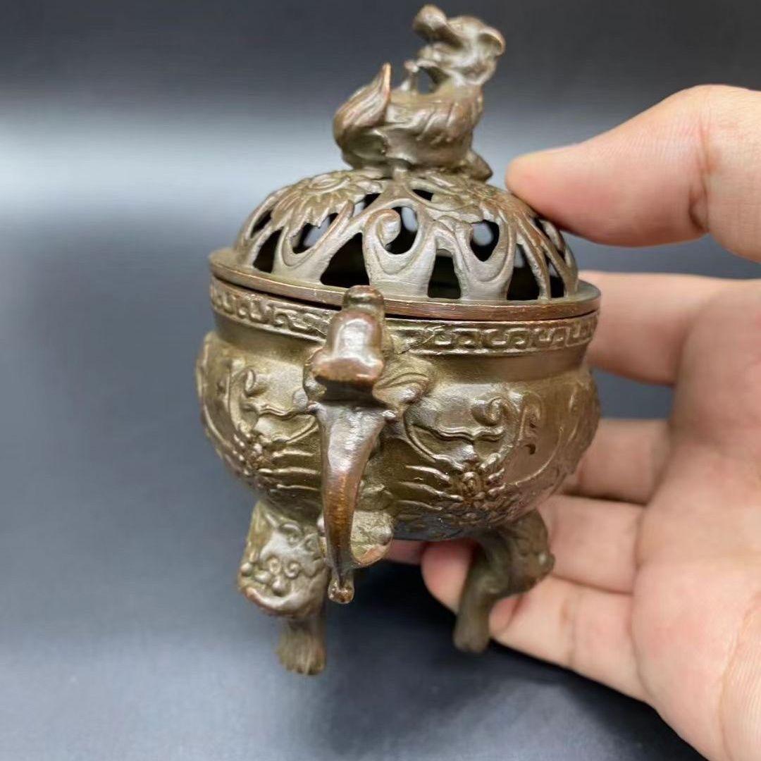 クリスマスファッション 工芸品 香道具 瑞獣獅子銅香炉 美術品 メルカリ - 置物 工芸品