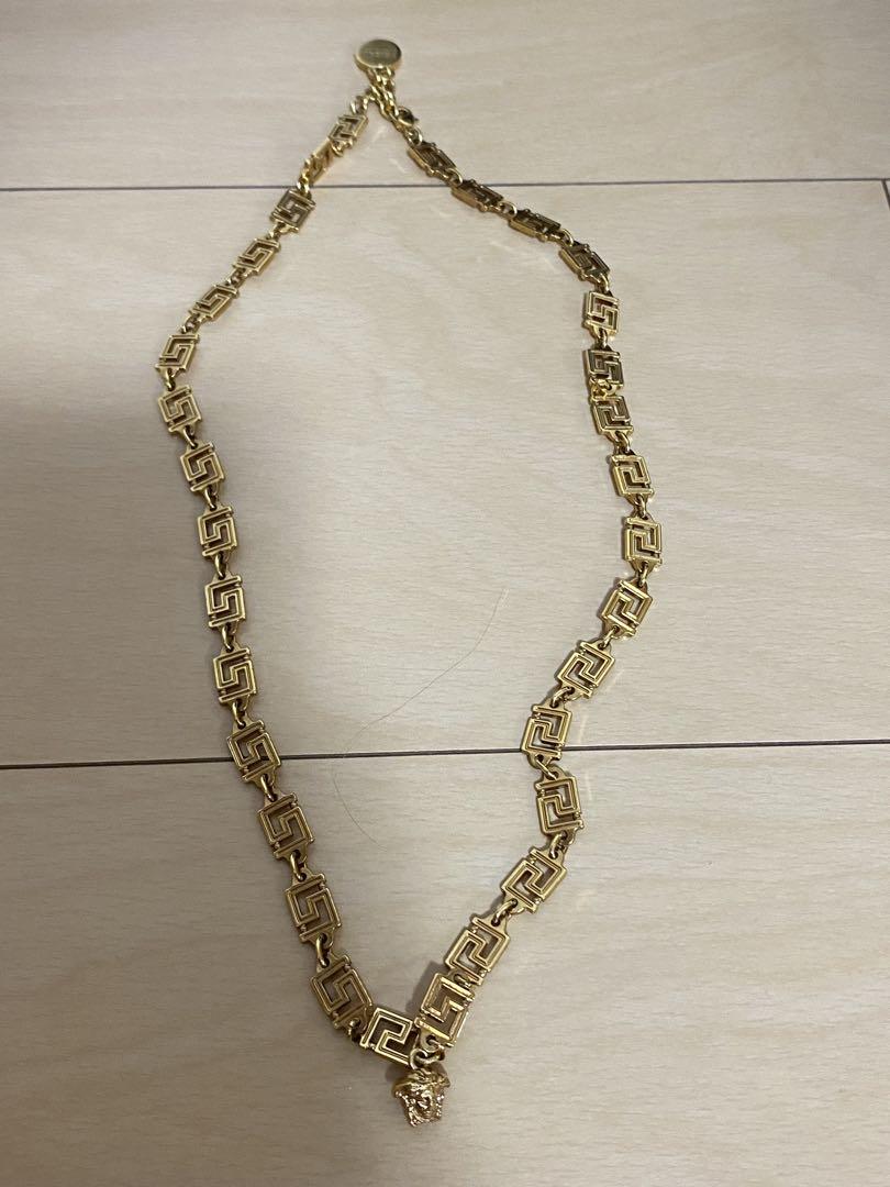 VERSACE ゴールド グレカネックレス メデューサヘッド トップ付