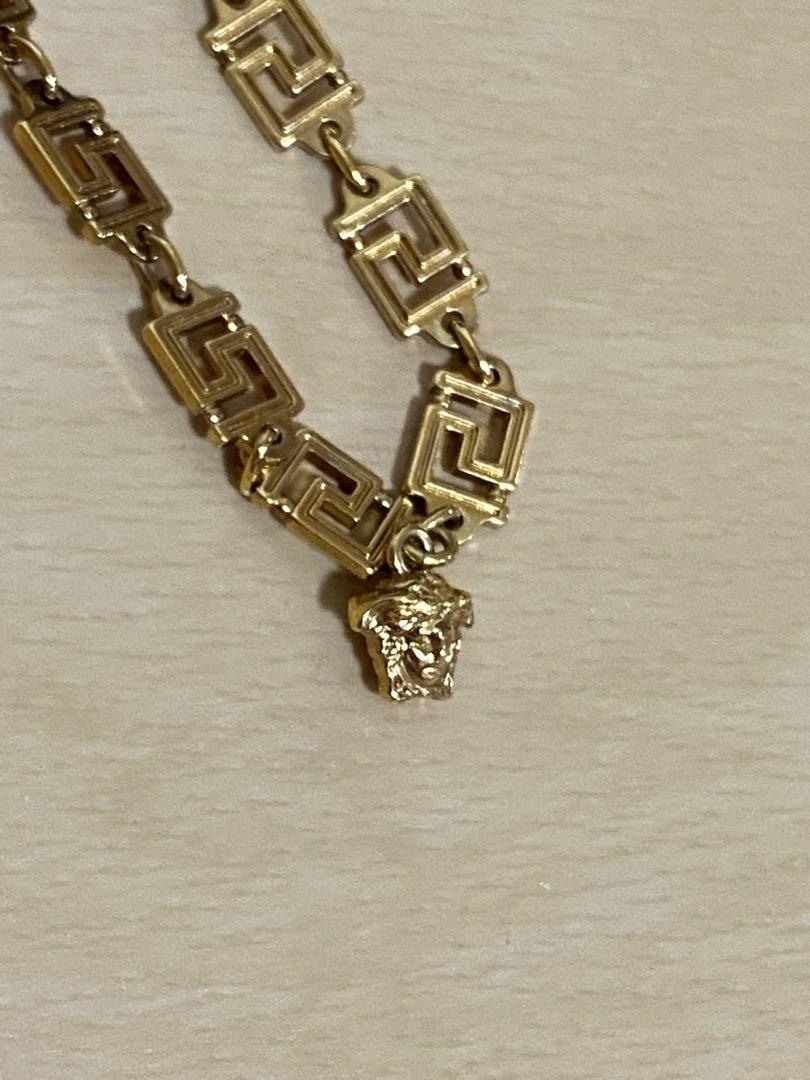 VERSACE ゴールド グレカネックレス メデューサヘッド トップ付