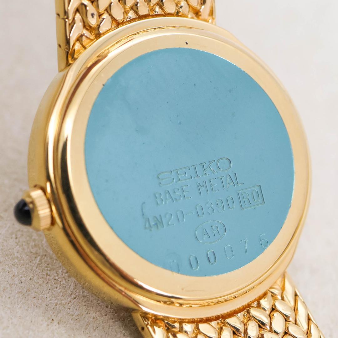 ◆美品 稼働 SEIKO Exceline 腕時計 ダイヤベゼル ホワイトシェル