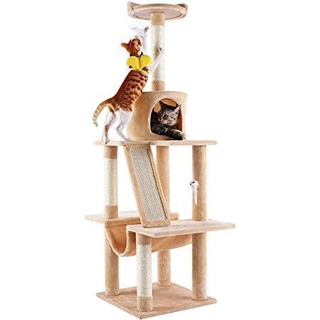 キャットタワー 据え置き 猫タワー 多頭飼い 爪とぎ 猫ハウス おしゃれ Marketingagricola Pt