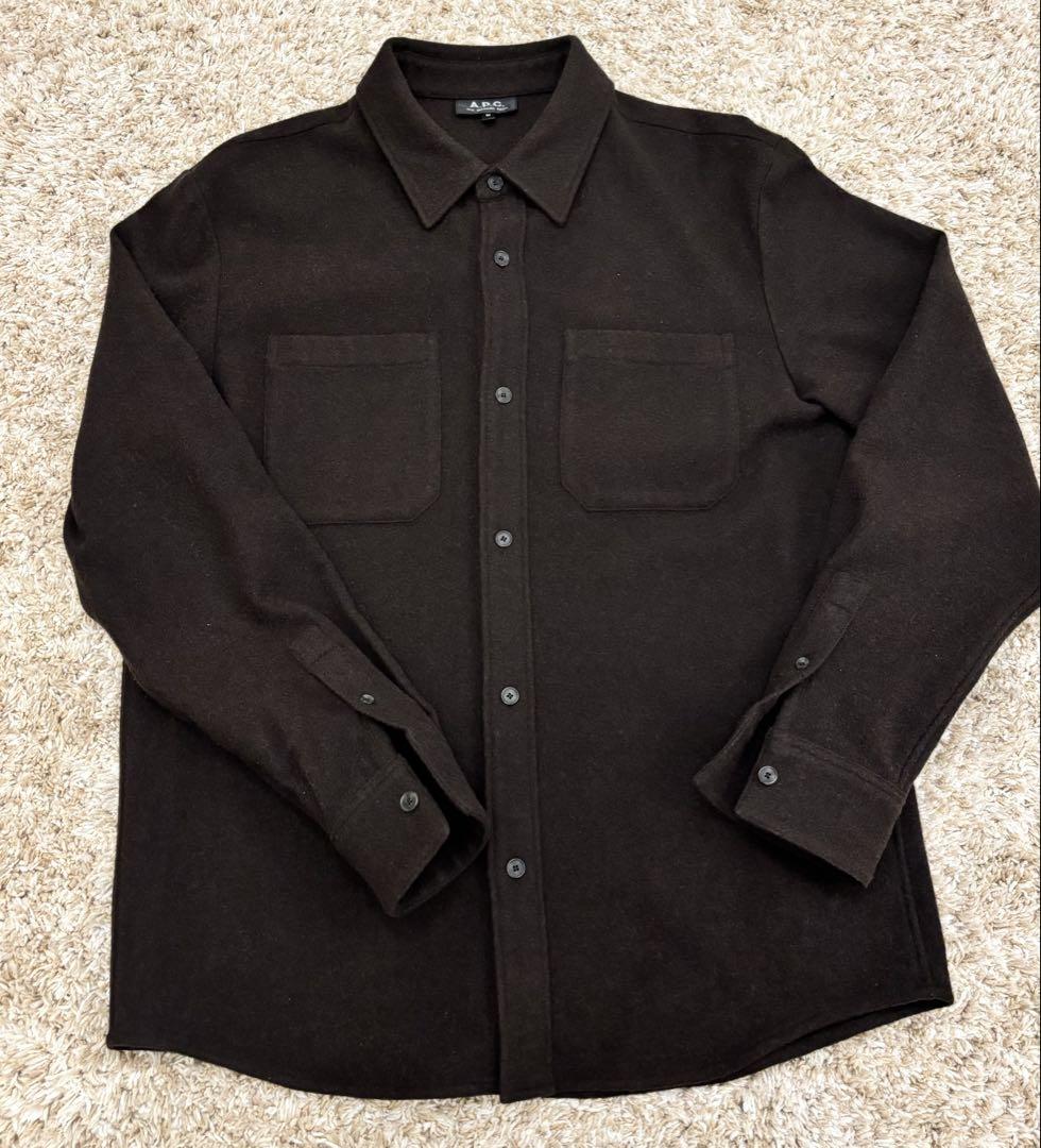 A.P.C. ダークブラウン ウールシャツ Mサイズ